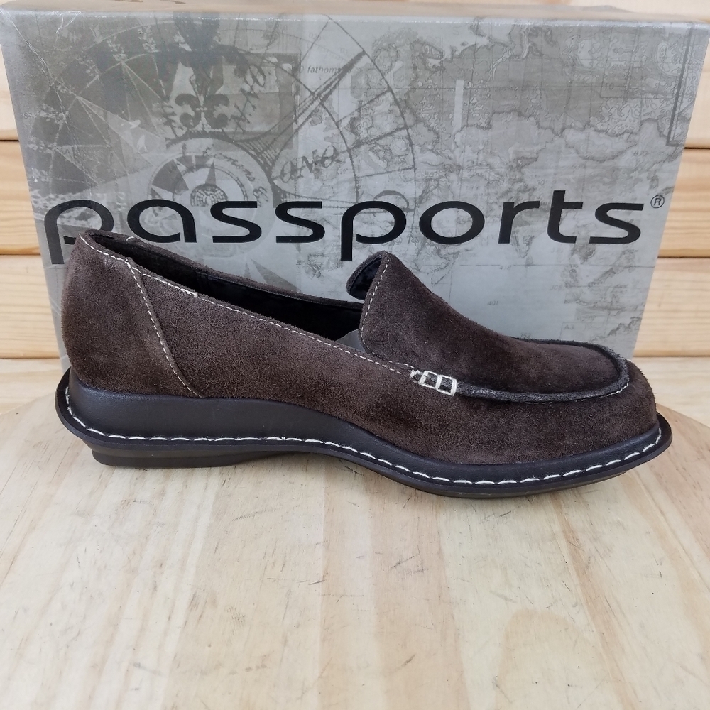 Suede Leather Loafer Brown Slip on Casual Comfort Shoes Moc Toe Women's 8.5 US - Picture 6 of 10